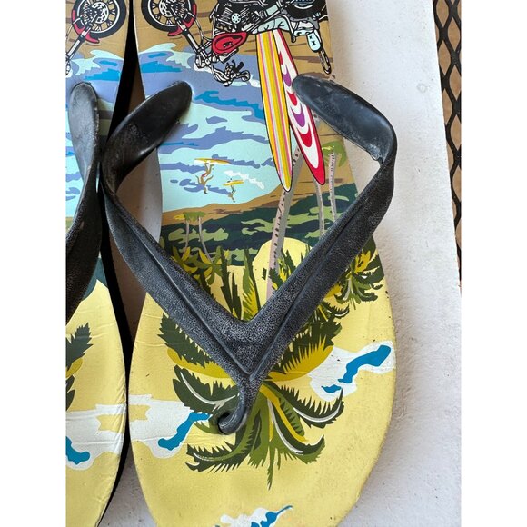 Beach Theme Flip Flops Sandals Men's Size Large (Brand Unknown) - Picture 16 of 16